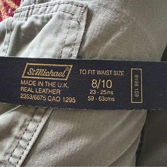 ESCADA St. Michael Collaboration Navy Blue Leather Gold Tone Hardware VTG Belt main image 11